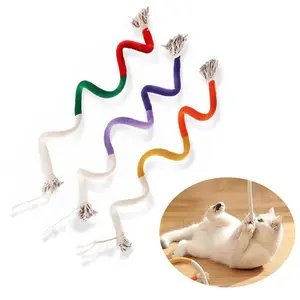 Cat Chew Rope Toy, 3 Counts/set Interactive Cat Teething Toy with Refillable Natural Catnip, Pet Teeth Cleaning Toy, Indoor Cat Teeth Grinding Toy