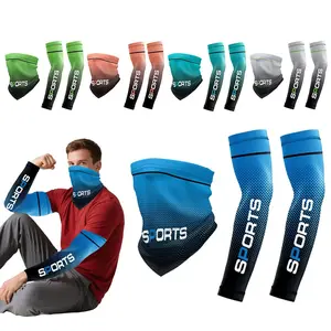 Unisex Sports Protective Gear Set - Summer UV Protection Neck Gaiter, Cooling Sun Arm Sleeves, Multi-Color Face Mask, Limb Support for Hiking, Running
