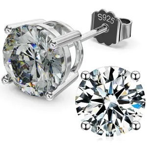 925 Sterling Silver Zirconia Stud Earrings – 4 Sizes (4mm, 5mm, 7mm, 8mm)  Elegant Sparkle Hypoallergenic