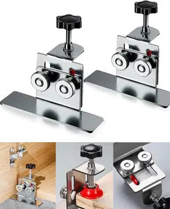 Cabinet Door Installation Positioner, Quick-Install Cabinet Door Installation Tool Mounting Jig for Most Cabinet Doors Attaching Hinges, Adjustable Aluminium Alloy Door Installation Clamp 2Pack