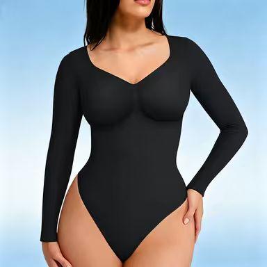 Women's Seamless Minimalist Shapewear BodysuitUnitard | Waist Cinching Belly Control with ZipperFly Easy Wear Layered Base Layer