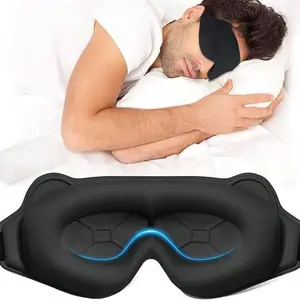 1pc 3D Sleep Mask Eye Mask, Sleeping Eye Mask, Soft Memory Foam Eyemask, Full Light Blocking, Sleep Aid, Sleep Health, Netted 3D Eye Protection