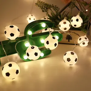 Soccer Ball LED String Lights, 3m 20-LED Wall Ornaments, USB/Battery-Powered Warm White Fairy Lights for Home Party, Game Room Decor & Gifts