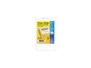 Avery 05454 Print or Write Removable Multi-Use Labels, 4 x 6, White, 40/Pack