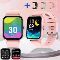 1pc Rose Gold Watch+3pcs Band (Black+Green+Pink)