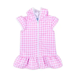 Pink Gingham Swim Cover Up - Cute for Pool, Beach and Boating