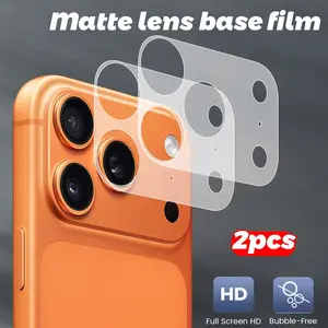 2 Pcs Matte Pet Ultra-Thin Glass Fiber Bottom Film, Lens Cutout Base Protection Film, Compatible with iPhone 17/17 Pro/17 Pro Max/17 Air