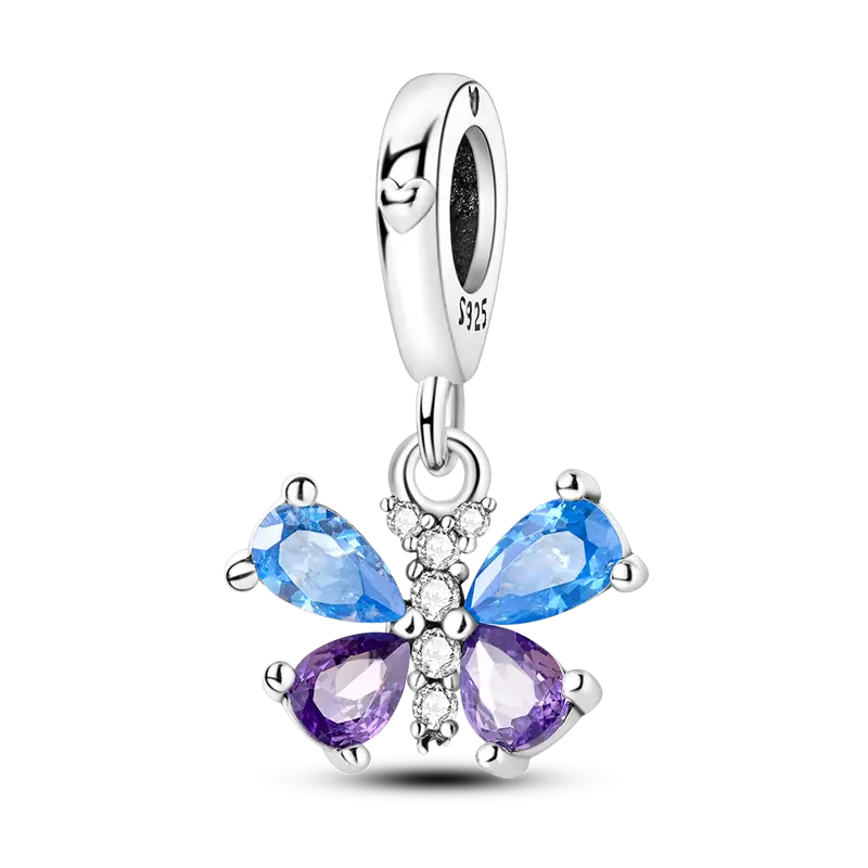 Blue purple water droplet butterfly