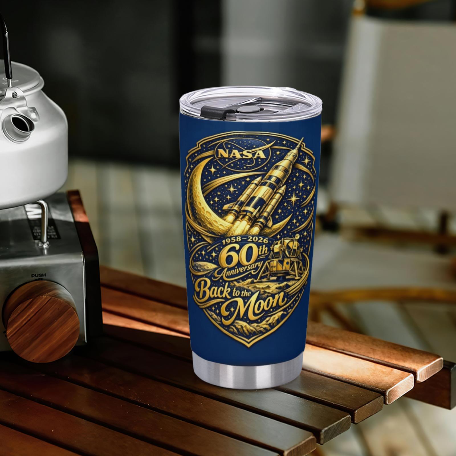 20oz NASA Artemis II Tumbler Stainless Steel Insulated Cup Travel Outdoor Office Home School Gift Galaxy Lover Him Her TikTok Viral Trending Aesthetic Reusable Drinkware