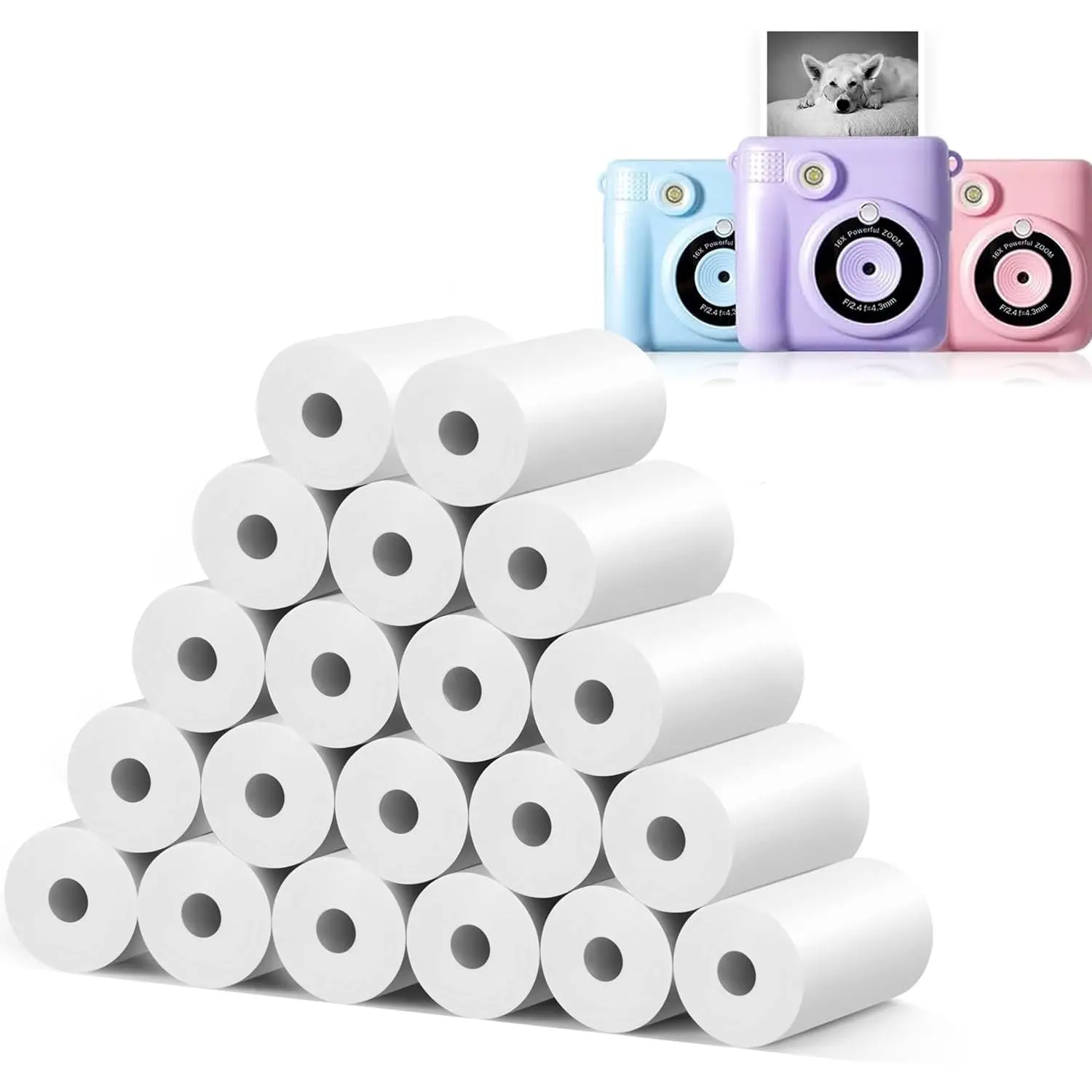 20-Pack  Instant Print Camera for  Refill Print Paper, HD Paper Camera, Kidizoom Print Camera Paper Refill for   Instant Camera