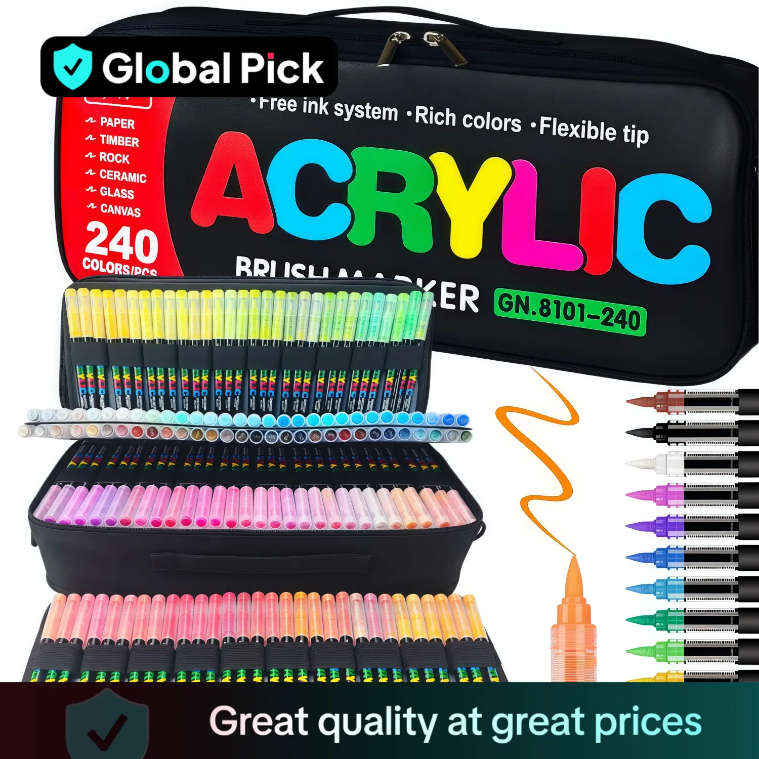 Acrylic Brush Marker, Water-based Diy Multifunctional Marker Pen for Paper, Rock, Glass, Ceramic, Canvas, Art Painting Marker Pen for Students, School