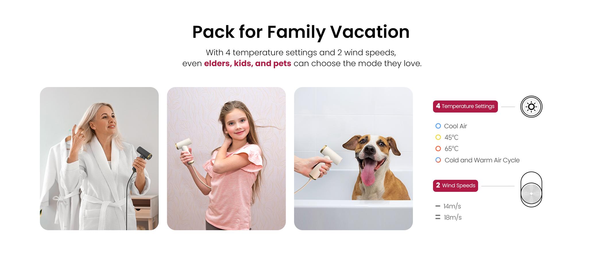 COSHARE SuperMini 110000 RPM High-Speed Hair Dryer, Innovatively Palm-Sized, Ideal for Travel, Convenient Use