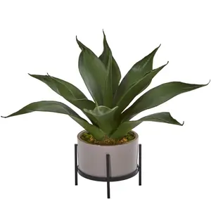 14" Agave Succulent in Decorative Planter by Nearly Natural