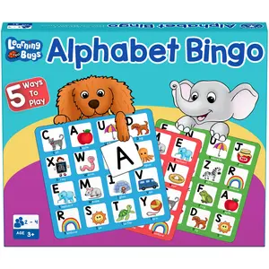 Alphabet Bingo, Learn Capital and Lowercase Letters, ABC Board Game for 2 to 4 Players