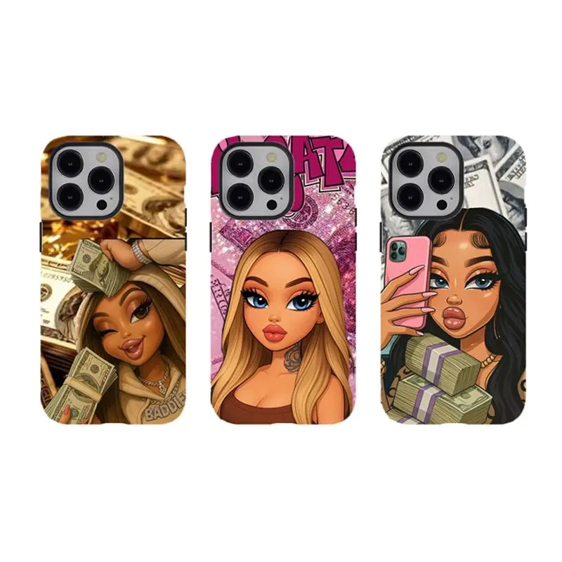 No magnetic] Bratz Baddie Phone Cases,Aesthetic hard phone Cover,Dual-Layer  design phone case,for