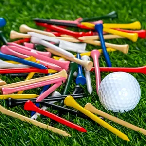 100 Piece Mixed Color Golf Wood Ball Markers, Multiple Sizes Available, Colored Wooden Tee Pins, Improve Game and Training Level, Golf Accessories