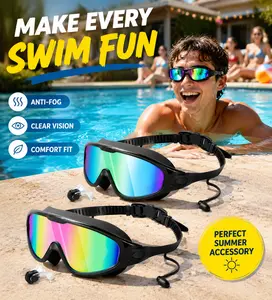 Summer Swimming Goggles for Kids & Adults, Anti-Fog Leakproof Swim Goggles with UV Protection, Stylish Comfortable Swim Glasses for Pool Days, Beach Trips & Vacation Fun