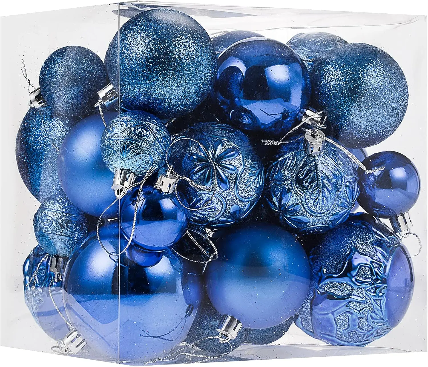 Christmas Ornaments for Xmas Trees,Blue Shatterproof Christmas Ball Ornaments