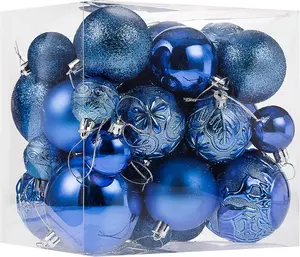 Christmas Ornaments for Xmas Trees,Blue Shatterproof Christmas Ball Ornaments
