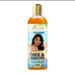 Byenblan Tropical Face & Body Jam Premium Body Wash 8 oz - Vibrant Clean, Luscious Escape, Hydrating Refreshing Experience, Soft Smooth Skin, Divine Scent