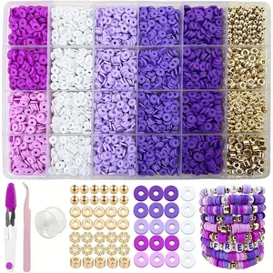 Soft Clay Bead Set - 3450pcs Grape Clay Beads, Jewelry Making Kit for Bracelets, Necklaces, Keychains, Fashion Gifts