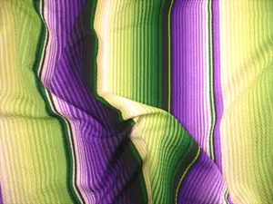 Bullet Printed Liverpool Textured Fabric Stretch Serape Stripe Purple Green U28