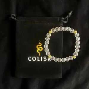 Colisa Pure Balance + Obsidian Core Bracelet with Clear Beads and Gold Accents for Stylish Wear