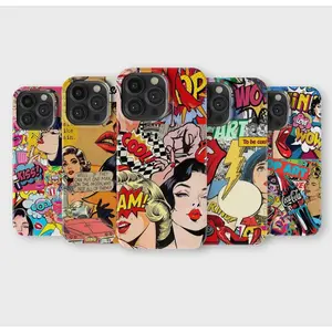 Pop Art Comic Phone Case Retro Colorful Vintage Aesthetic for Phone Case Protection, Shockproof For IPhone 17-12, Pro Max, Pro Plus, and Samsung S25 24 23 Safety Case