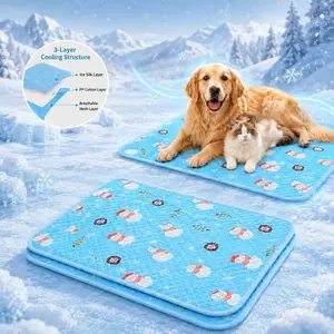 Size XXL Upgraded Ice Bean Cooling Mat for Dogs Cats, 3D Cool-Touch Breathable Pad with Instant Cooling Technology, Non-Slip Durable Pet Mat for Indoor & Outdoor Use, Summer Cozy Pet Bed Supplies