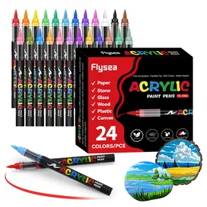 Acrylic Paint Soft Brush Markers Set, Soft Brush Tip, Automatic Ink Control, Versatile Use, Paint Markers for Wood, Stone, Canvas, Glass, Fabric, DIY Crafts