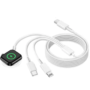 Apple Watch Charger,Apple iWatch Magnetic Fast Charger to USB C Cable,3 in 1 Multi Charging Cable 6 FT Compatible with Watch Series Ultra 3/2/SE/11/10/9/8/7/6/5/4/3/2/1,iPhone 17/16/15/14/13/12