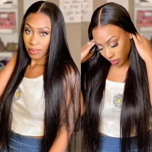 Mscoco Hair Pre Bleached Knots Straight 13x6 Deep Part Glueless HD Lace Frontal Wig 13X4 Pre Plucked Hair Wigs With Natural Hairline