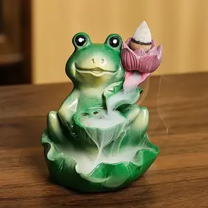 Frog Design Backflow Incense Burner, 1 Count Resin Incense Holder, Home Decor Ornament, Desktop Decor for Living Room Bedroom Office, Freshener (without Incense)