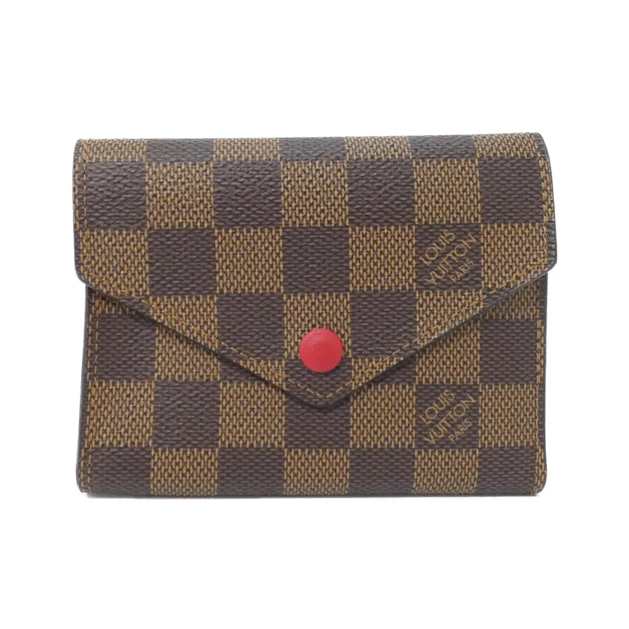 Pre-owned Louis Vuitton Canvas Small Leather Goods Portefeuille Victorine Damier Wallet
