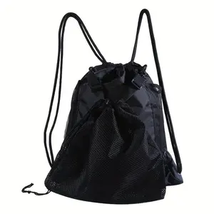 Versatile Sports Drawstring Backpack - Durable Nylon Mesh Bag for Basketball, Football, Soccer & Volleyball Storage - Ideal for Outdoor Activities, Gym, Yoga