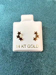 Three Star ear climber earrings studs