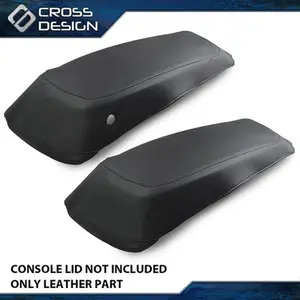 CROSSDESIGN 2pcs SaddleBag Lids Covers PU Leather Fit For 14-23 Harley Touring FLH FLT Model