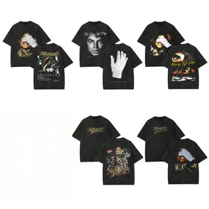 [Collection] Michael Jackson Vintage Graphic Wash T Shirt, Pop Fan Double Sided Washed Black Tee, Oversized Unisex Music Fan Shirt, Retro Streetwear Concert Gift for Him Her