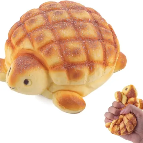 Anboor Turtle Bread Foam Squishies, Slow Rising Squishy Toys for Aged 10+ - Kawaii Realistic Food, Birthday Gift, Stress Relief Animal Squeeze Toy, Whimsical Gift, Birthday Gift, Holiday Party Gift, Party Favor for Friendsgiving & Gift Season