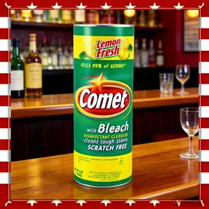 21 Ounce Comet Lemon Fresh Cleanser with Bleach Powder Scratch Free for Kitchen Bathroom Home Must Have