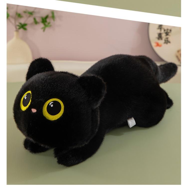 Weighted Black Cat Plush, Weighted Black Cat Stuffed Animal, Cute Plushies Soft Pillow Toy Gift for Kids Adults 19.5 Inch, 0.8 Lbs