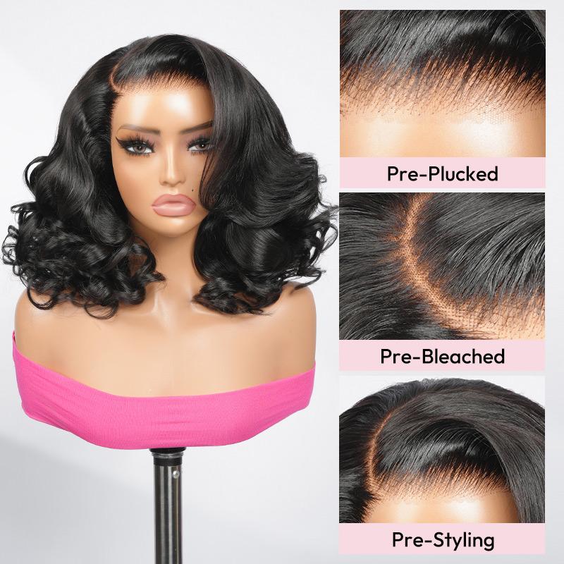West Kiss 250% Density Right Side Part Glueless LayerCut Wig 6x8 Lace Closure Wig Body Wave Pre Cut Pre Bleached Ready Go Wigs FebruaryFaves