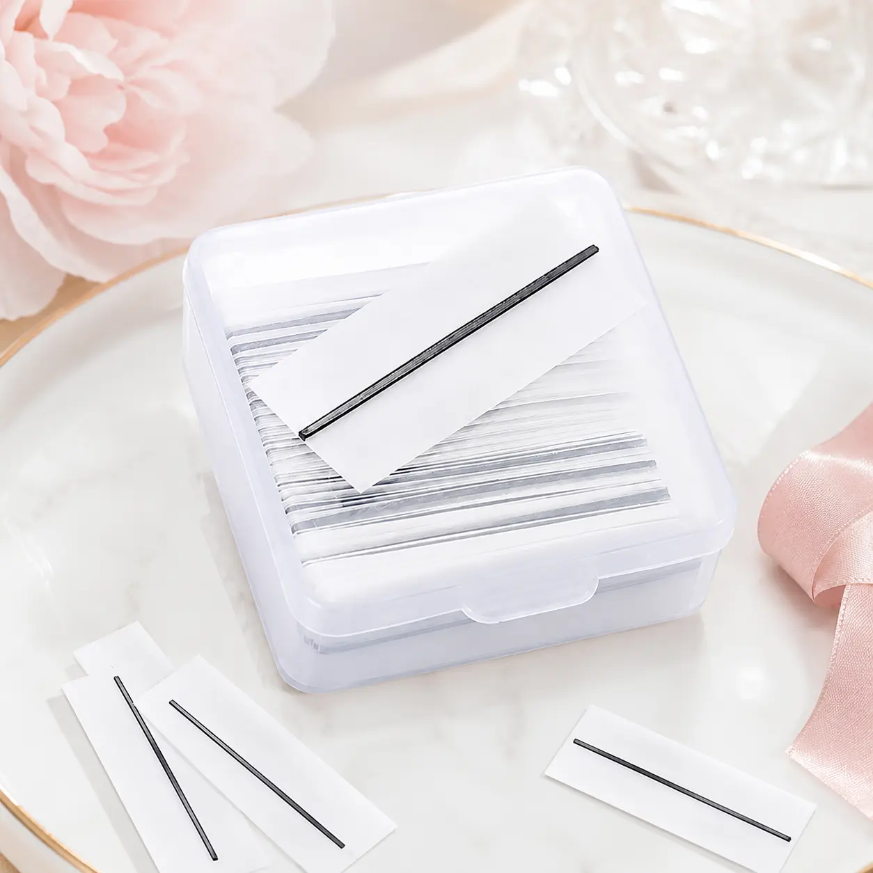 TidyLuxe-Self Adhesive Lash Strips for Fake Eyelashes, No Glue Apply False Lashes 40 Pieces (Black)