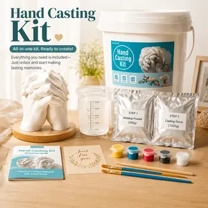 JANCHUN DIY Hand Casting Kit -Molding Powder & 1000g Casting Stone - Perfect Romantic Gift for Anniversaries Weddings Birthday - Easy-to-Use Set for Couples with Accessories