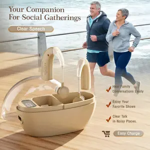 Hearing amplifier-amplification, comfortable to wear and easy to operate.