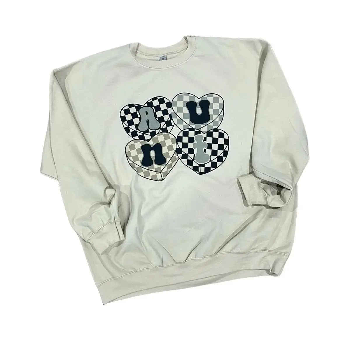 Aunt Hearts Sand Crewneck unisex fit Cotton Sweaters sweatshirt