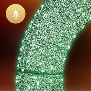 48 Inch Pre-lit Large Christmas Wreath, Outdoor Christmas Wreath with 315 LED Lights for Garage, Windows, Christmas Door Wreath Decorations with Red Bow, Timer Remote Control, Plug-in, Green