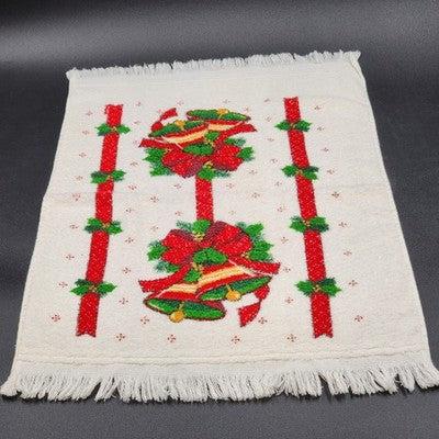 Cannon Terry Kitchen Towel Christmas Bells Ribbon Holiday Tea Dish Cloth 24" USA