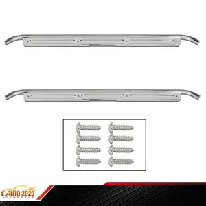 Fit For 1967-1972 Chevy C10 GMC Truck 2PCS Chrome Door Sill Plates W/hardware