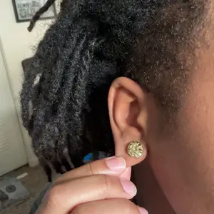 14K Gold Plated Round Nugget Earrings